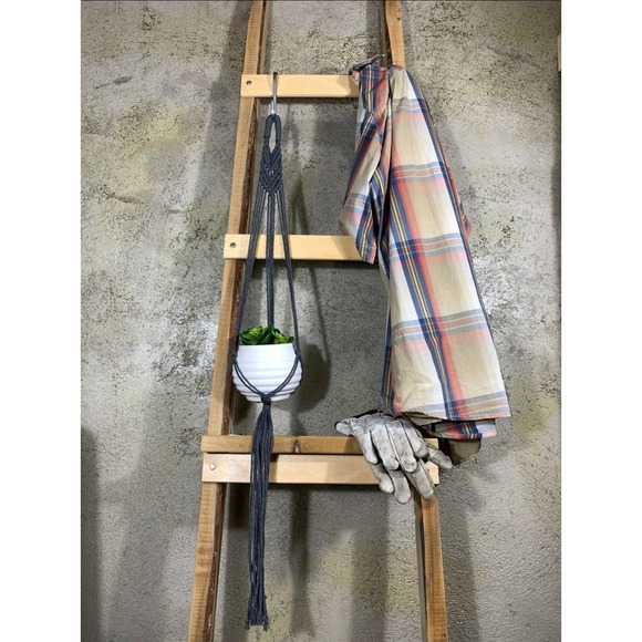 Macrame Planter Holder, Wall Hanging,Dark Gray - Picture 1 of 7